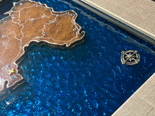 Load image into Gallery viewer, Handmade Glass Island Cutout Art with Frame: Corfu/Κέρκυρα (free USA shipping included)
