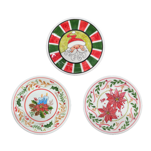 Ceramic Christmas Round Plate—multiple design choices  (free USA shipping included)