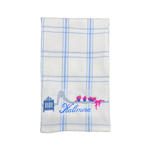 Embroidered Kitchen Towel: Kalimera (free USA shipping included)