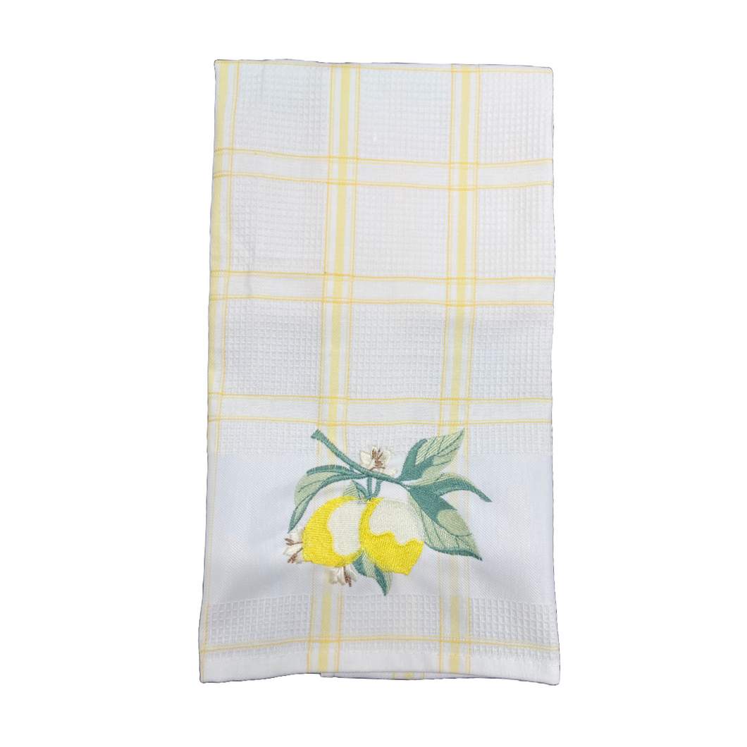 Embroidered Kitchen Towel: Lemons (free USA shipping included)