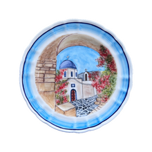 Load image into Gallery viewer, Ceramic 11” Round Platter with Church Design (free USA shipping included)
