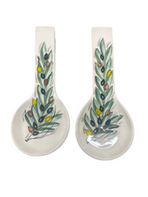 Load image into Gallery viewer, Ceramic Spoon Rest: Olives (free USA shipping included)
