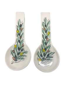 Ceramic Spoon Rest: Olives (free USA shipping included)