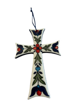 Load image into Gallery viewer, Medium Ceramic Cross—Multiple design choices (free USA shipping included)
