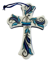 Load image into Gallery viewer, Small Ceramic Cross: multiple designs (free USA shipping included)
