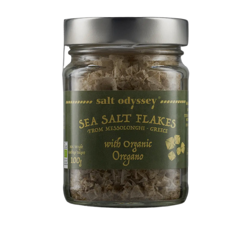 Salt Odyssey Sea Salt Flakes with organic oregano(free USA shipping included)