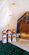 Load image into Gallery viewer, 6 Piece Hand-painted Wooden Nativity Set (free USA shipping included)
