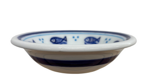 Ceramic Bowl: Fish and Ship Design (free USA shipping included)