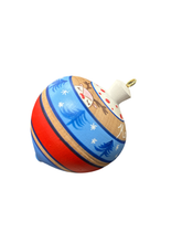 Load image into Gallery viewer, Καλά Χριστούγεννα Wooden Spinning Top Ornament (free USA shipping included)only one of each design available
