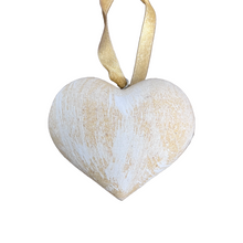 Load image into Gallery viewer, Wooden Painted Heart Ornament Multiple Design Choices—only one of each design (free USA shipping included)
