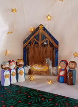 Load image into Gallery viewer, 6 Piece Hand-painted Wooden Nativity Set (free USA shipping included)
