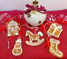 Load image into Gallery viewer, Ceramic Gingerbread Ornament: Gift (free USA shipping included)
