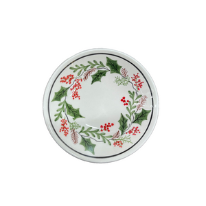 Ceramic Christmas Small Shallow Bowl—multiple design choices  (free USA shipping included)