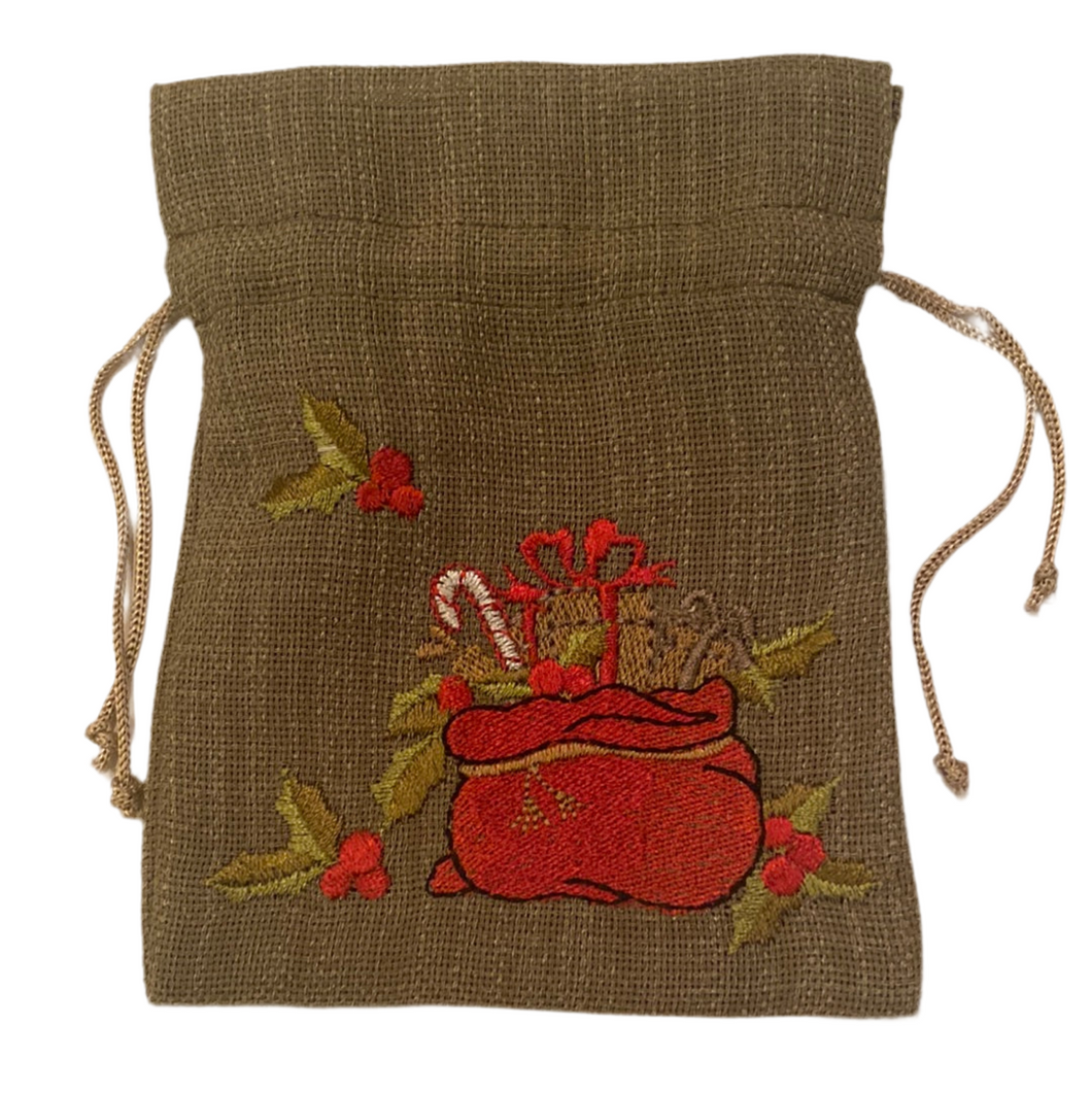 Christmas Embroidered Pouch (free USA shipping included)