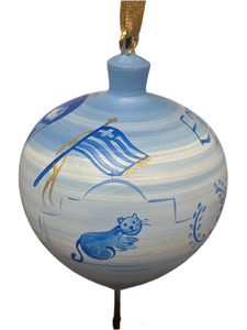 Greece Doodles Wooden Ornament (free USA shipping included)