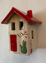 Load image into Gallery viewer, Ceramic Rustic House Votive Holder 2 designs and 2 sizes(free USA shipping included)
