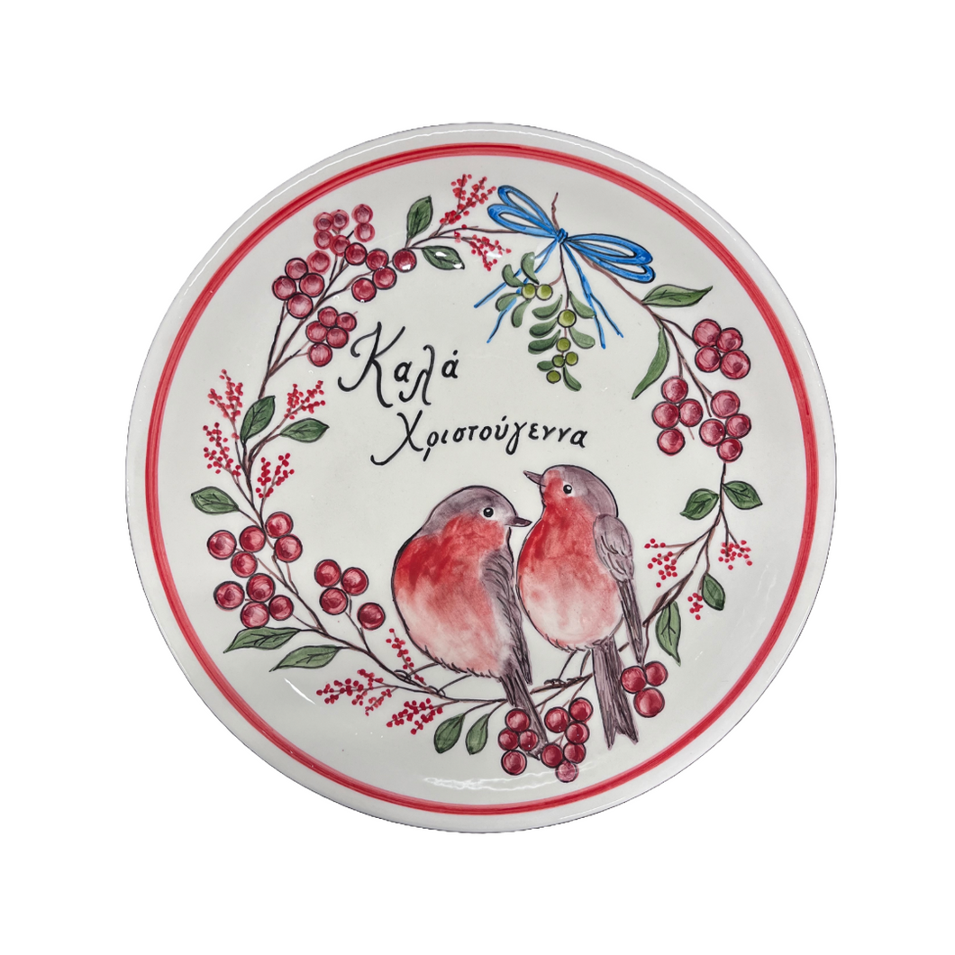 Ceramic Round Christmas Platter (free USA shipping included)