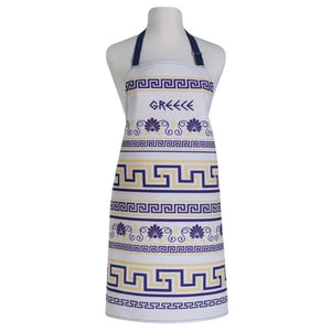 Apron Greece White with Blue and Gold (free USA shipping included)