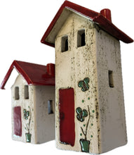 Load image into Gallery viewer, Ceramic Rustic House Votive Holder 2 designs and 2 sizes(free USA shipping included)
