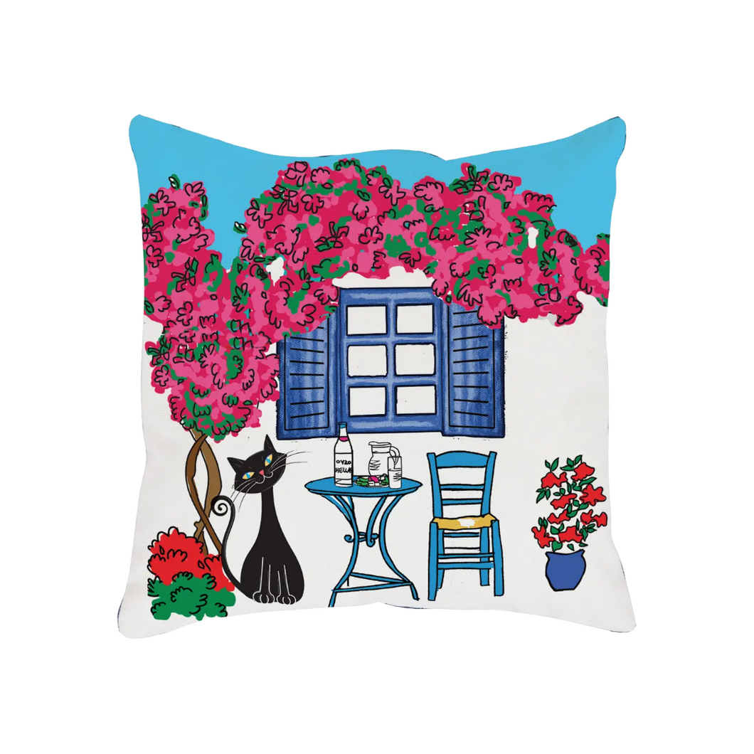 Taverna and Bougainvillea Pillow Cover (free USA shipping included)