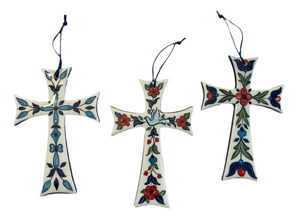 Medium Ceramic Cross—Multiple design choices (free USA shipping included)