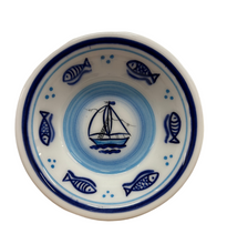 Load image into Gallery viewer, Ceramic Bowl: Fish and Ship Design (free USA shipping included)
