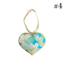 Load image into Gallery viewer, Wooden Painted Heart Ornament Multiple Design Choices—only one of each design (free USA shipping included)
