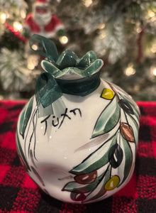 Ceramic Olive Design Pomegranate with Well Wishes—Multiple design choices (free USA shipping included)