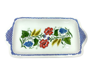 Ceramic Floral Tray with handles (free USA shipping included)