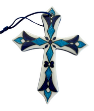 Load image into Gallery viewer, Small Ceramic Cross: multiple designs (free USA shipping included)
