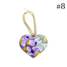 Load image into Gallery viewer, Wooden Painted Heart Ornament Multiple Design Choices—only one of each design (free USA shipping included)
