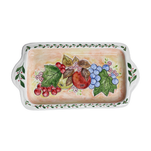 Ceramic Fruit and Vine Tray with Handles (free USA shipping included)