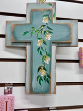 Load image into Gallery viewer, Wall Cross with White Roses (free USA shipping included)
