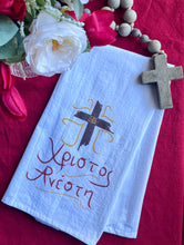 Load image into Gallery viewer, PRE-ORDER Cotton Tea Towel Χριστός Ανέστη Design (free USA shipping included)
