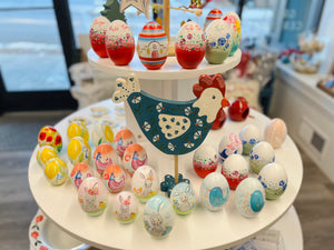 Easter Wooden Egg Santorini (free USA shipping included)