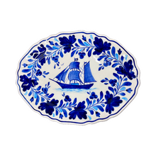 Load image into Gallery viewer, Ceramic Oval Platter with Ship (free USA shipping included)
