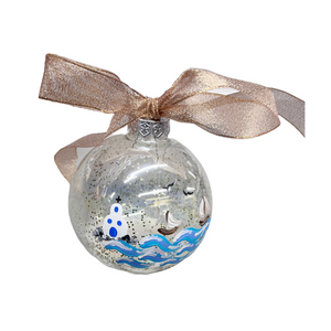 Glass Greek Island Bauble