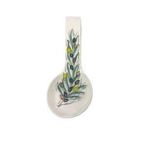 Ceramic Spoon Rest: Olives (free USA shipping included)