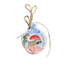 Load image into Gallery viewer, Ceramic Round Christmas Ornament—Multiple design choices (free USA shipping included)
