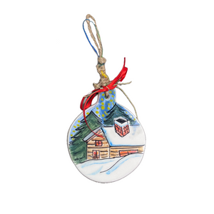 Ceramic Round Christmas Ornament—Multiple design choices (free USA shipping included)