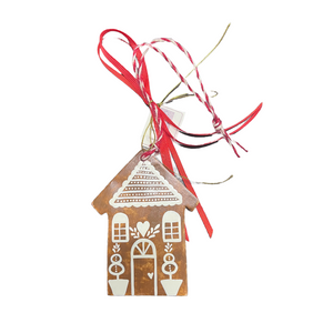 Ceramic Gingerbread Ornament: House (free USA shipping included)