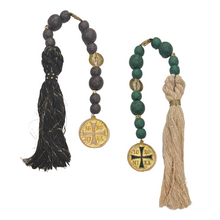 Load image into Gallery viewer, Tabletop Beads (Komboloi) with Constantinato Coin and Tassel—2 color choices (free USA shipping included)
