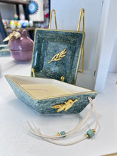 Load image into Gallery viewer, Ceramic Boat with Vanilla Candle—Stone Green (free USA shipping included)
