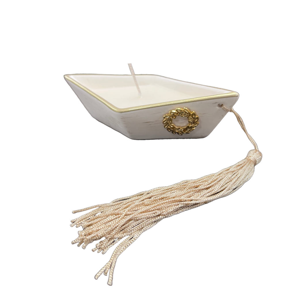 Ceramic Boat with Vanilla Candle—Ivory (free USA shipping included)