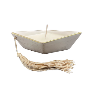 Ceramic Boat with Vanilla Candle—Ivory (free USA shipping included)