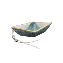 Load image into Gallery viewer, Ceramic Mini Boat—Stone Green (free USA shipping included)
