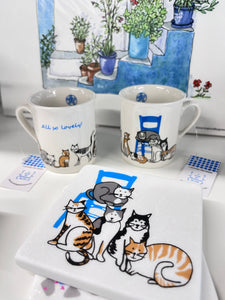 Ceramic Cats All So Lovely Espresso Cup (free USA shipping included)