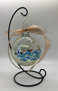 Glass Greek Island Bauble