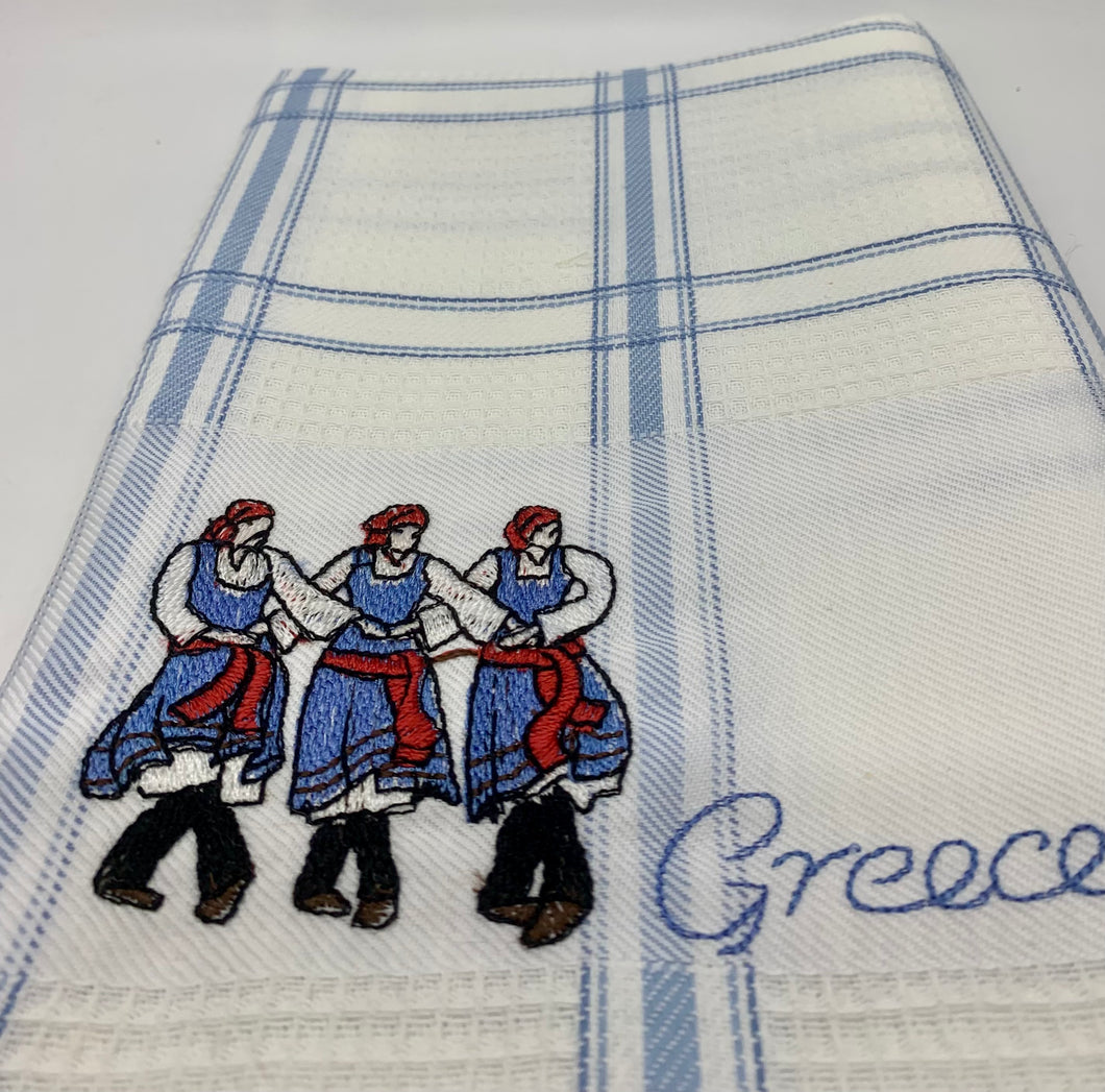 Embroidered Kitchen Towel: Dancers (free USA shipping included)